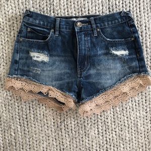 Free People denim high waisted short shorts